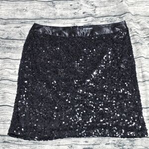 Lane Bryant Black Sequin Pencil Skirt